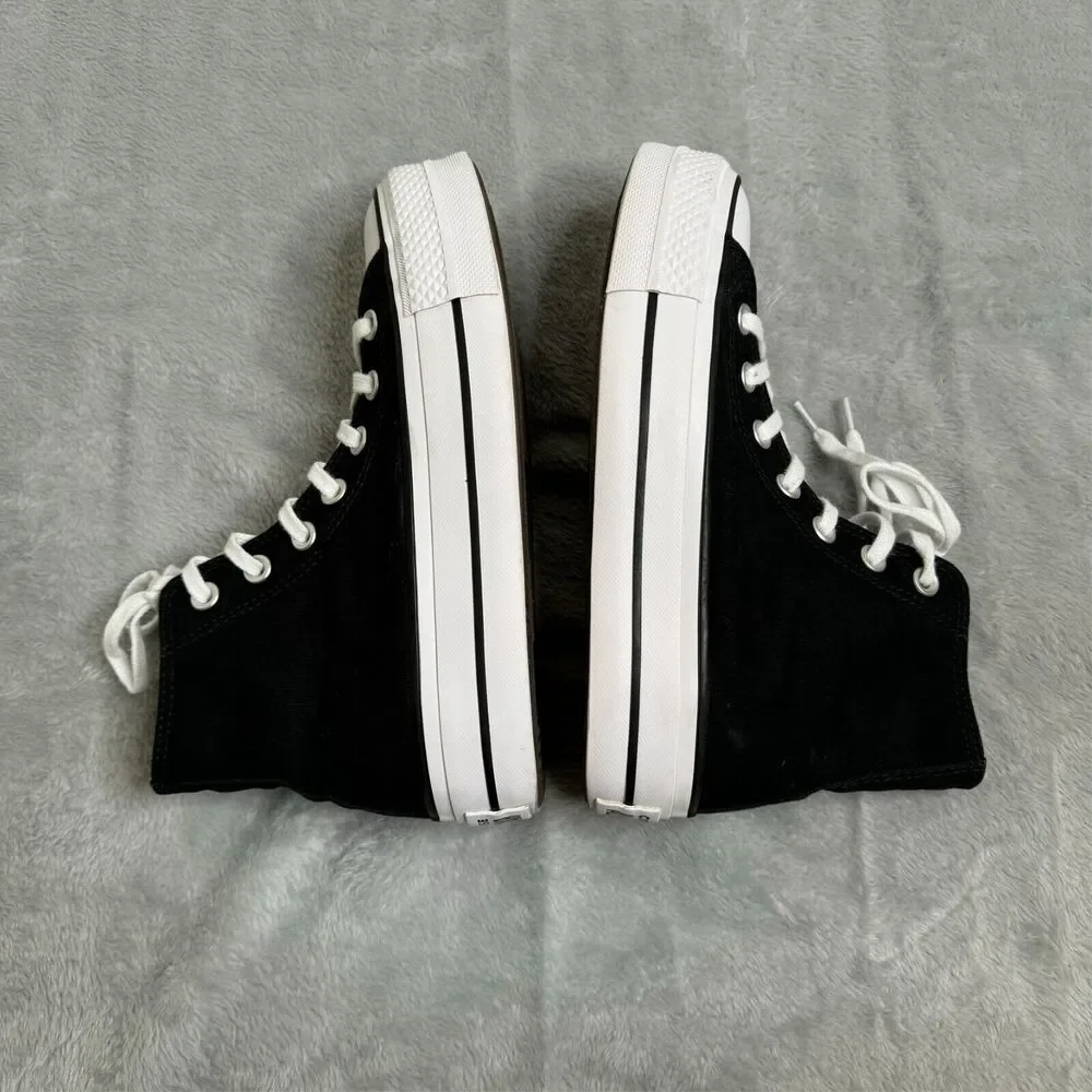 Converse Black and White High Top Sneakers - Picture 4 of 10
